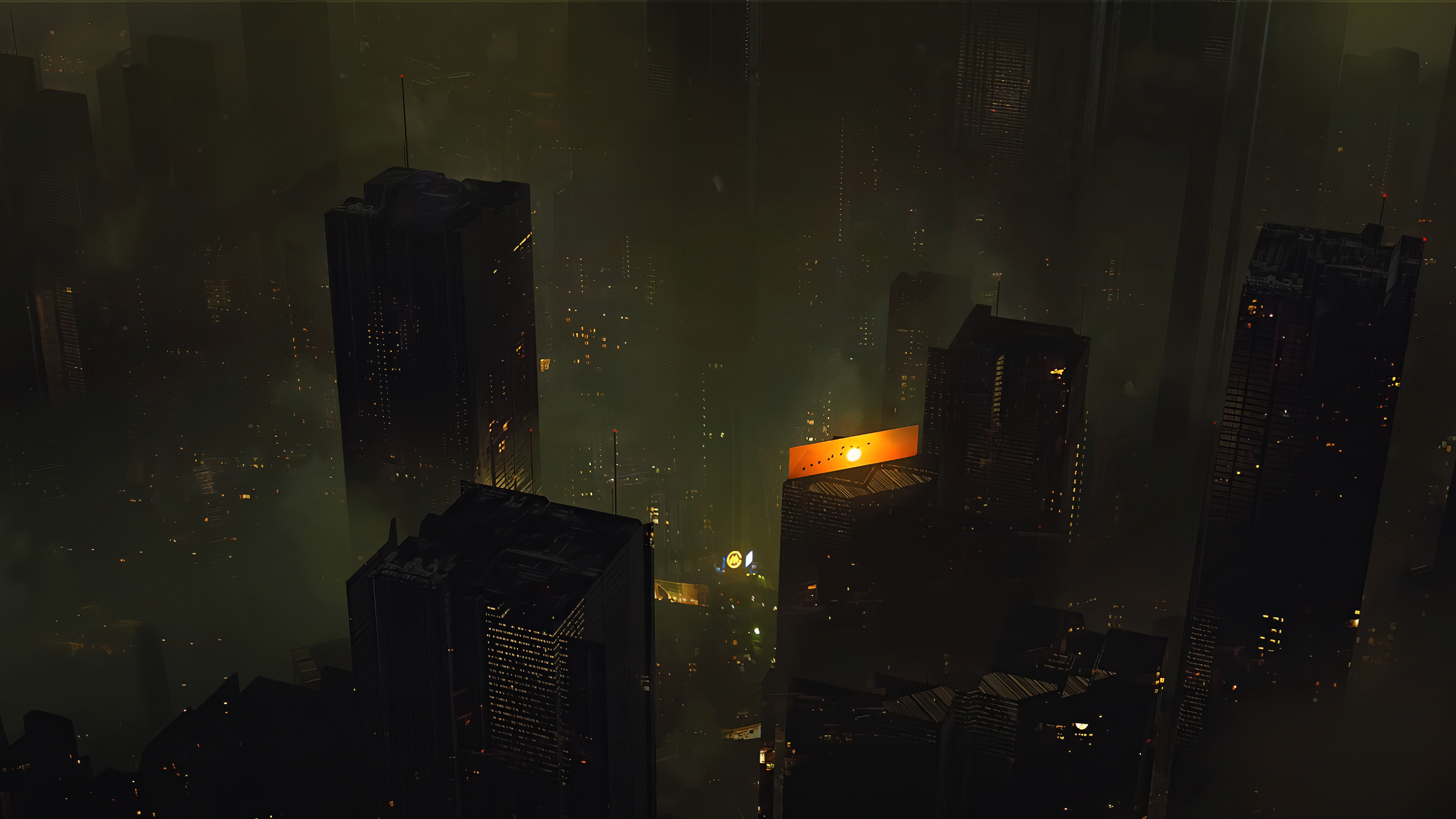 Last night city. Призрак Найт Сити. Sci Fi cityscape 2248х1080. Blender render Night City. Gumroad - Jan Urschel - Megacity Streets - Kitbash, Design and process (modo, OCTANERENDER, Photoshop) (2019).