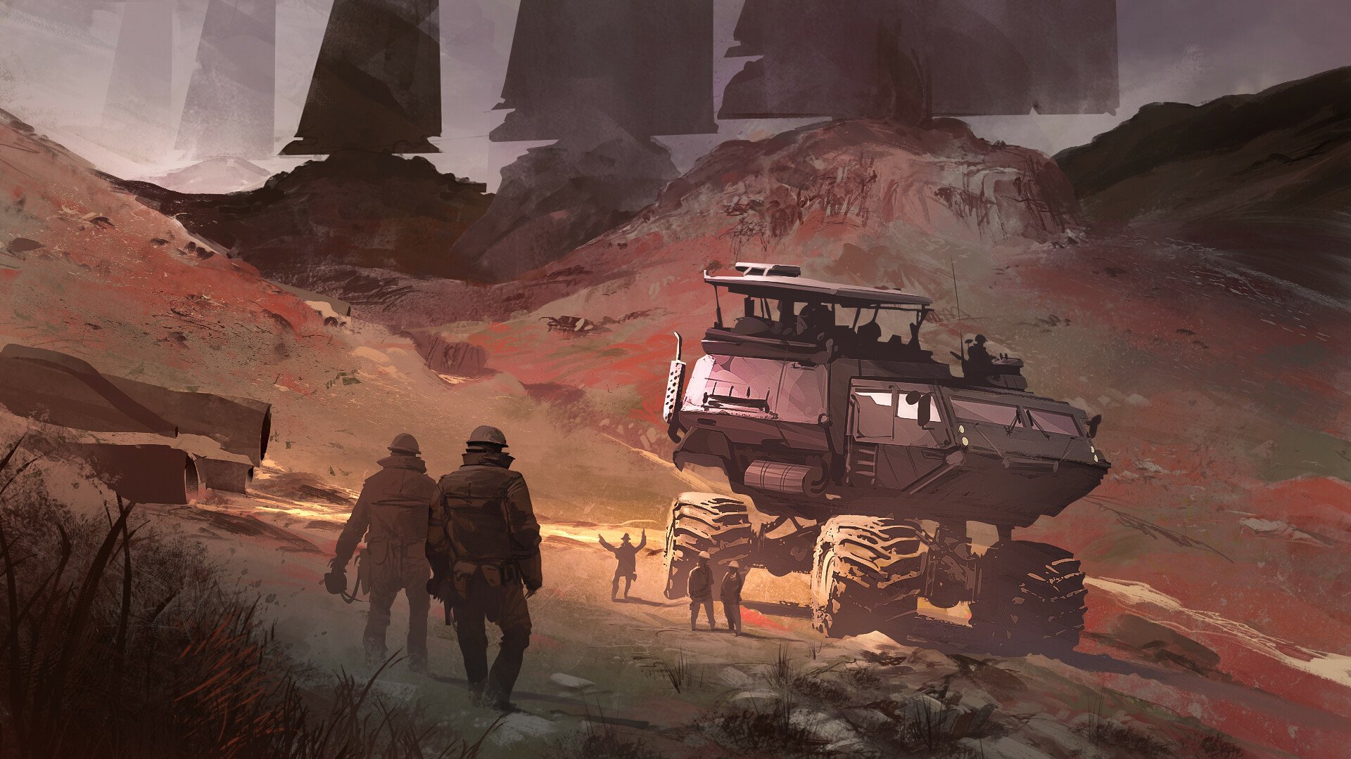 Download Sketch Sci Fi Vehicle HD Wallpaper by Christian Bravery