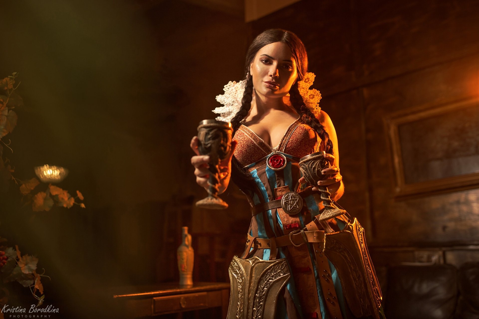 Download Braid Black Hair Model Philippa Eilhart The Witcher Woman Cosplay HD Wallpaper by Kristina Borodkina
