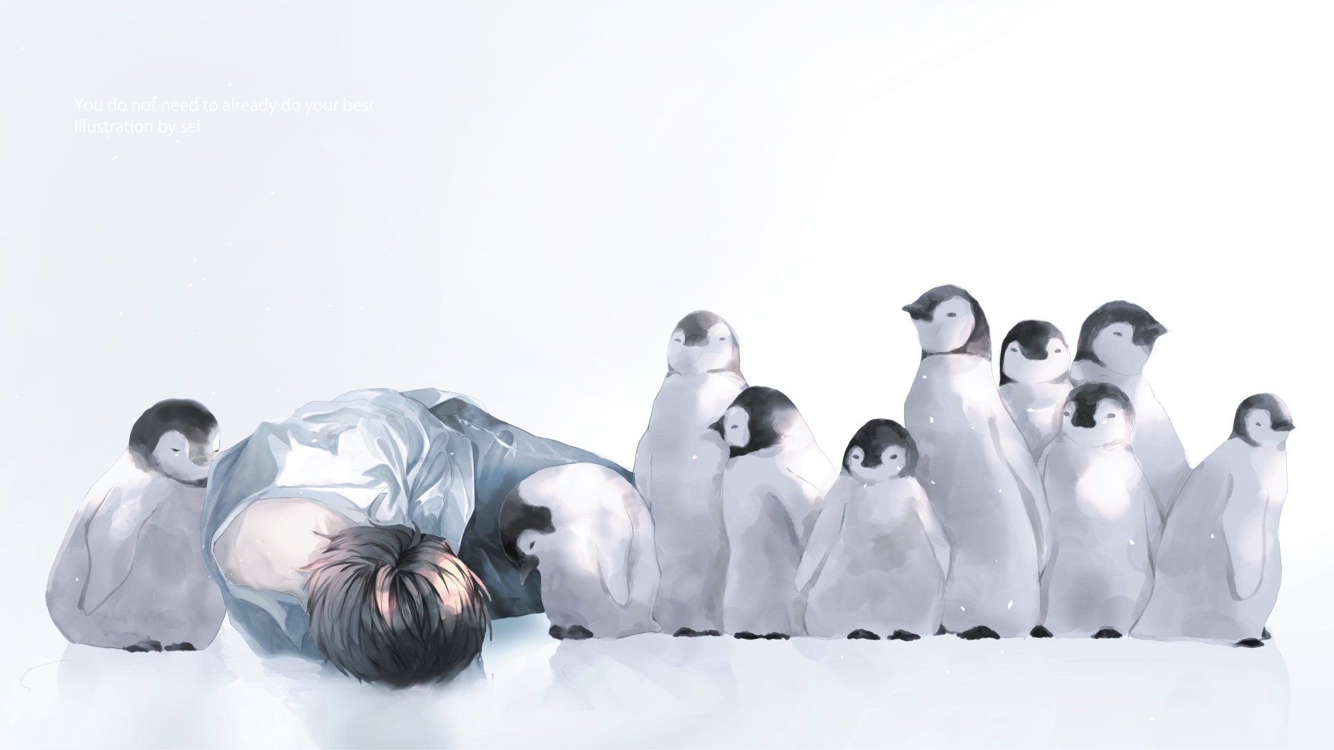 Download Penguin Anime Original 4k Ultra HD Wallpaper by 世