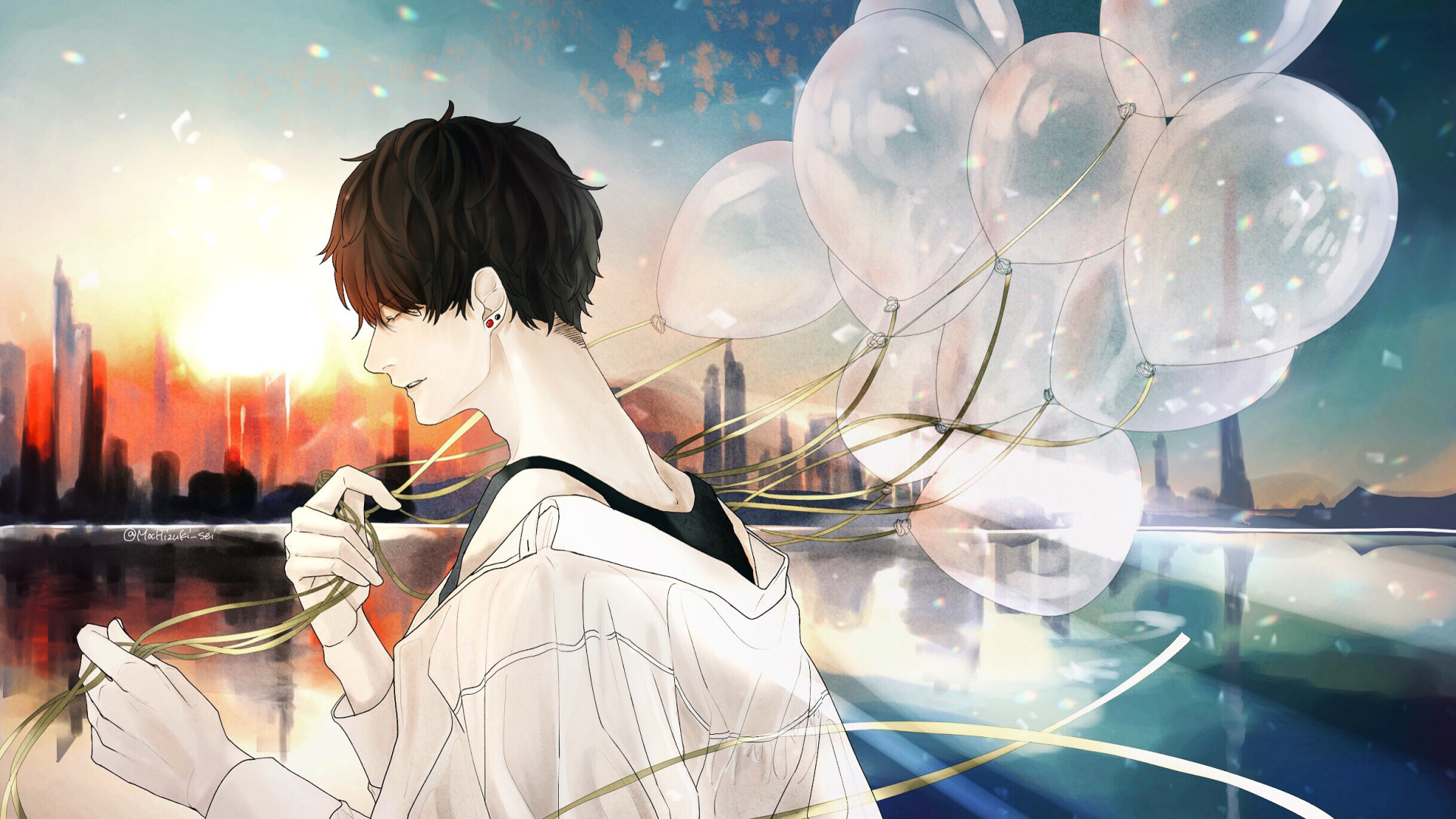 Download Balloon Anime Original HD Wallpaper by 世