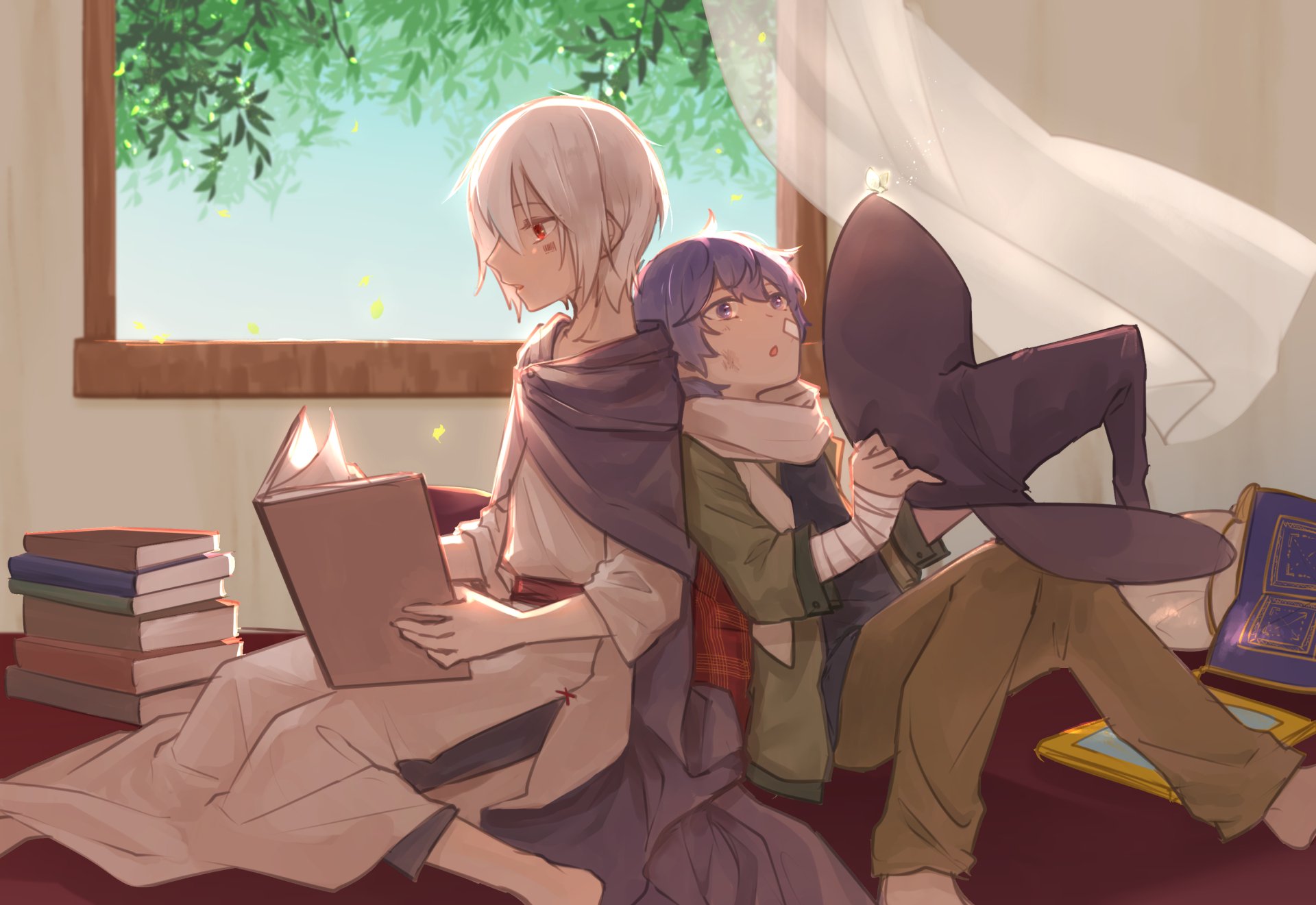 Download Mafumafu (Vocaloid) Book Butterfly Anime Original HD Wallpaper by 烏莫