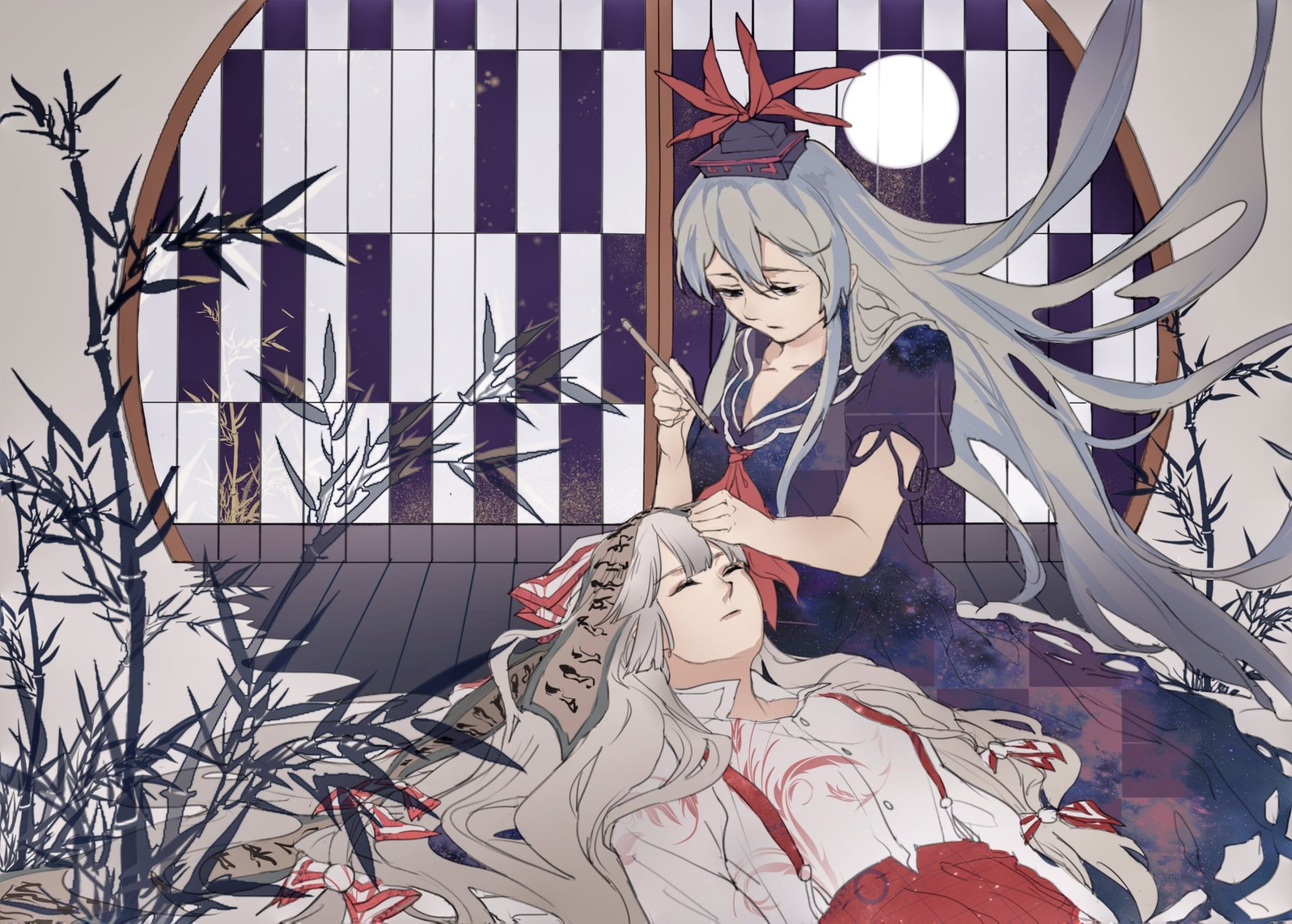 Download Fujiwara No Mokou Keine Kamishirasawa Anime Touhou HD Wallpaper by OLD YOUNG