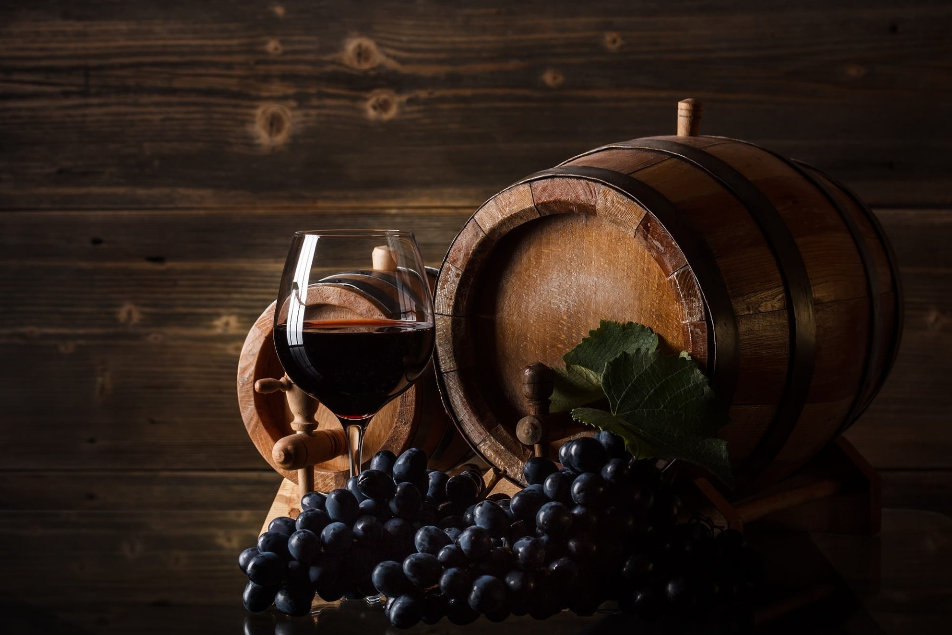 Download Still Life Barrel Fruit Grapes Food Wine HD Wallpaper