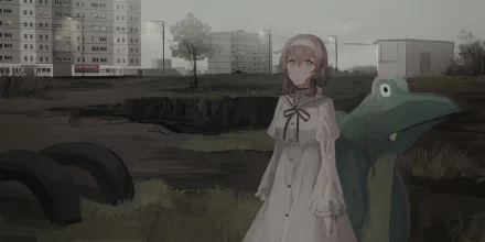 white dress Anime Original HD Desktop Wallpaper | Background Image
