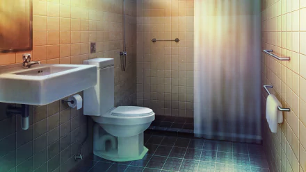 toilet bathroom Anime room anime room HD Desktop Wallpaper | Background Image