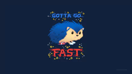 4K Ultra HD PC desktop wallpaper featuring Sonic the Hedgehog from the movie with the phrase Gotta Go Fast on a dark blue background.