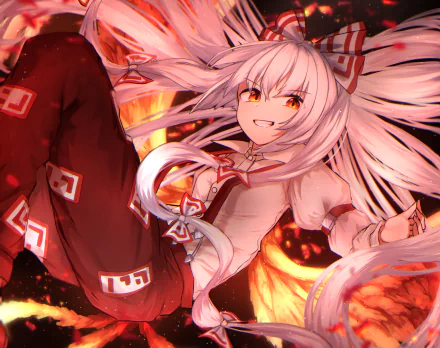 Fujiwara no Mokou Anime Touhou HD Desktop Wallpaper | Background Image