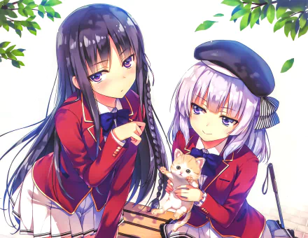 Suzune Horikita cat Alice Sakayanagi Anime Classroom of the Elite anime cat HD Desktop Wallpaper | Background Image