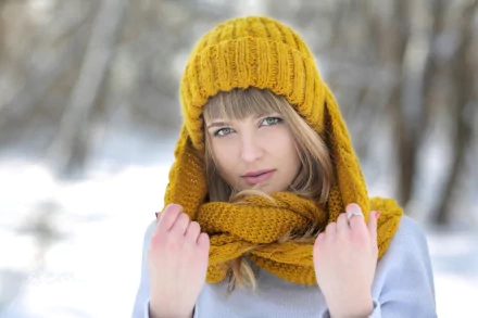 blue eyes depth of field hat woman model HD Desktop Wallpaper | Background Image