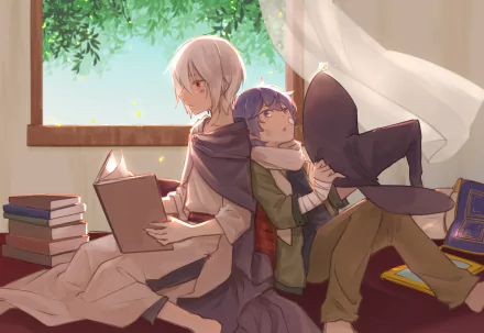 Mafumafu (Vocaloid) book butterfly Anime Original HD Desktop Wallpaper | Background Image