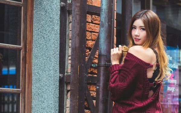 Women Asian Model Brunette Lipstick HD Wallpaper | Background Image