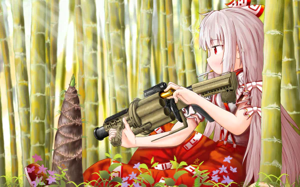 Fujiwara no Mokou Anime Touhou HD Desktop Wallpaper | Background Image