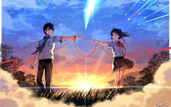 Anime Your Name. Taki Tachibana Mitsuha Miyamizu HD Wallpaper | Background Image