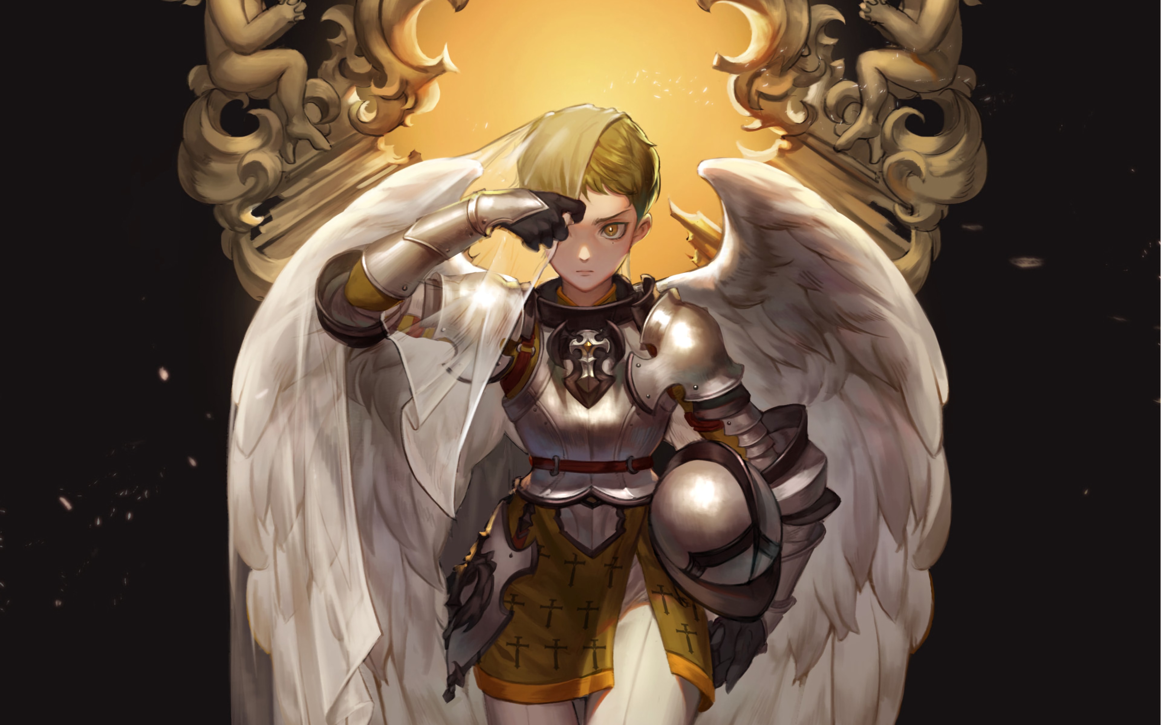 Download Armor Short Hair Angel Woman Warrior Joan Of Arc Fantasy ...