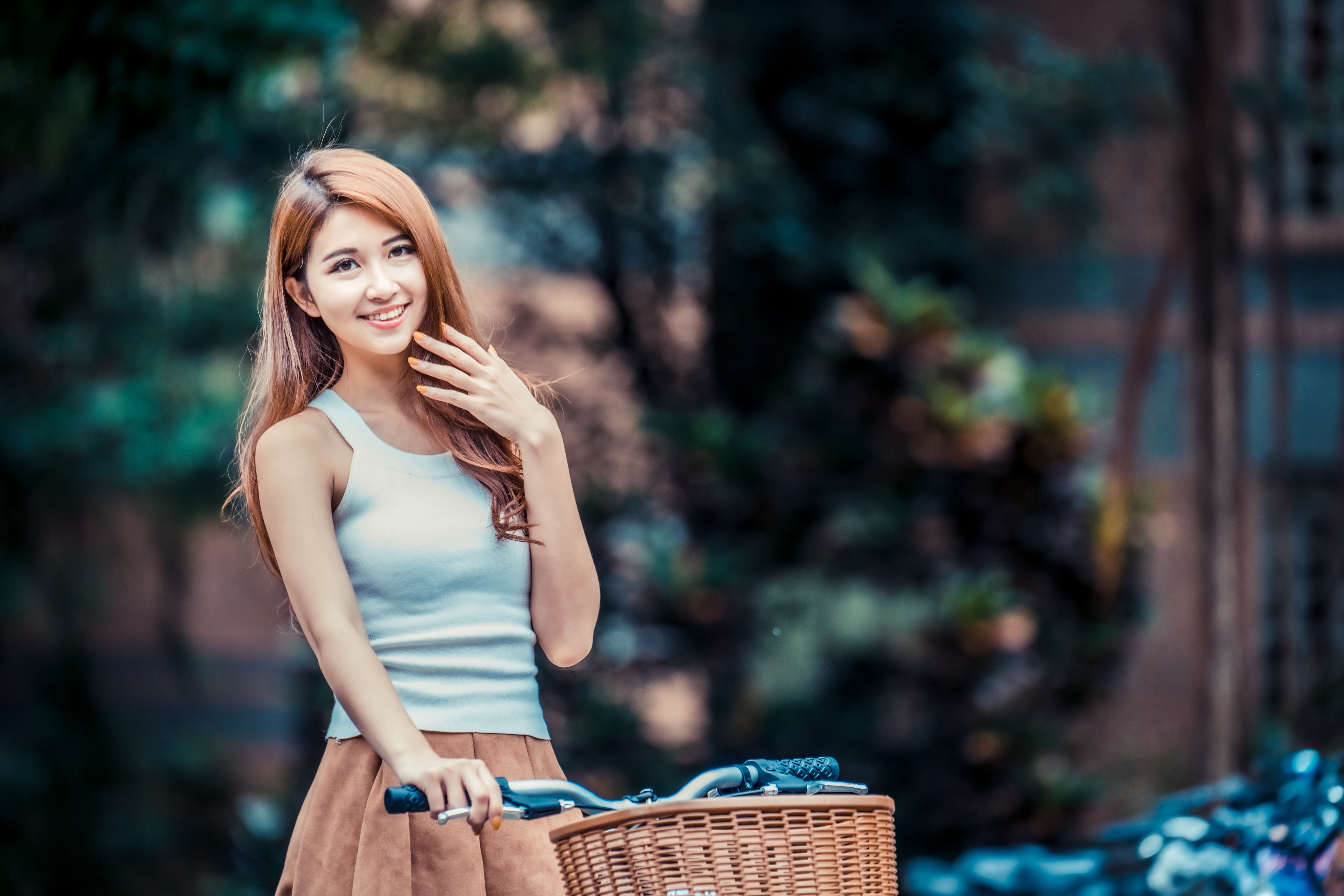 Download Smile Depth Of Field Brunette Model Woman Asian 4k Ultra Hd