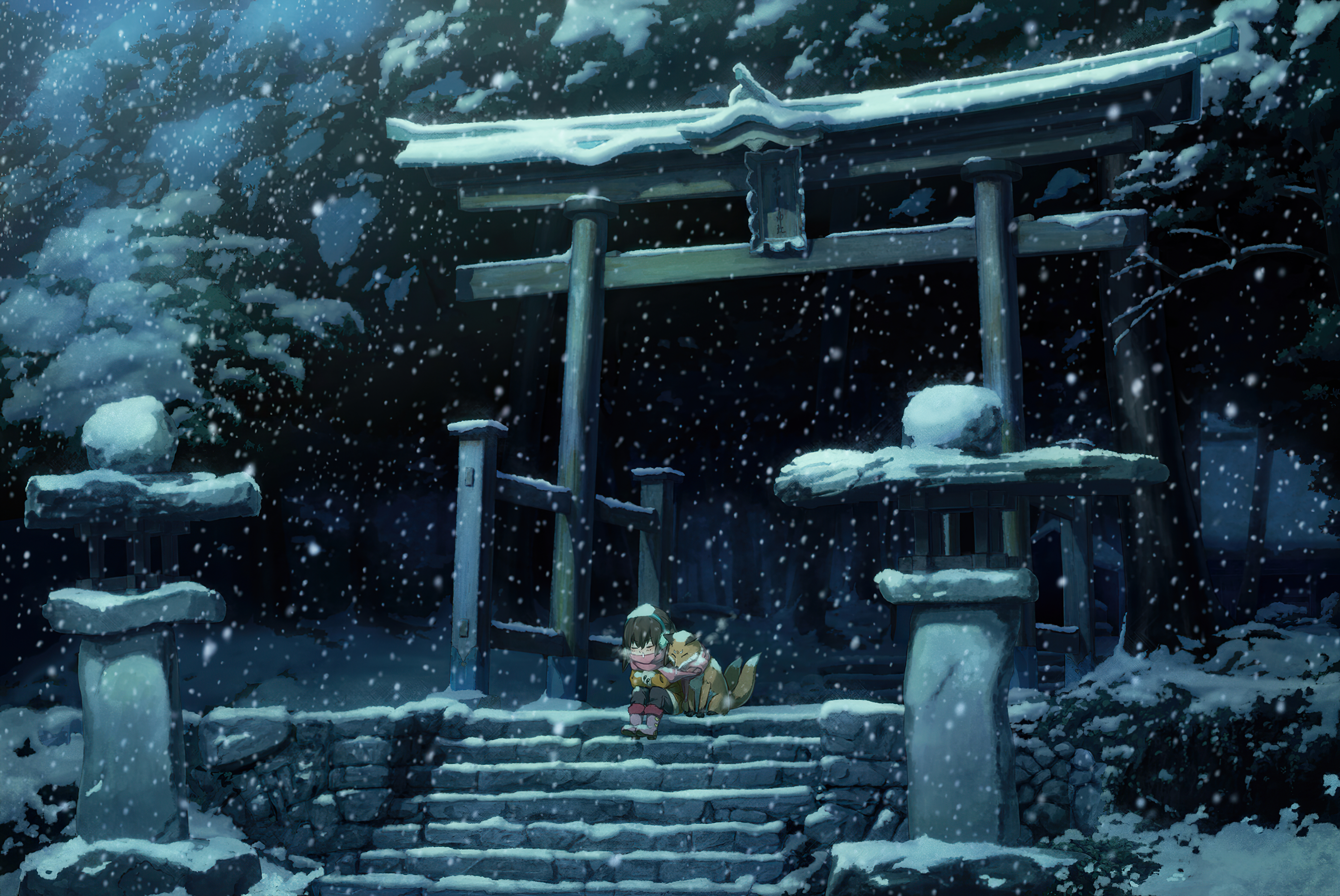 Anime Shrine HD Wallpaper | Background Image