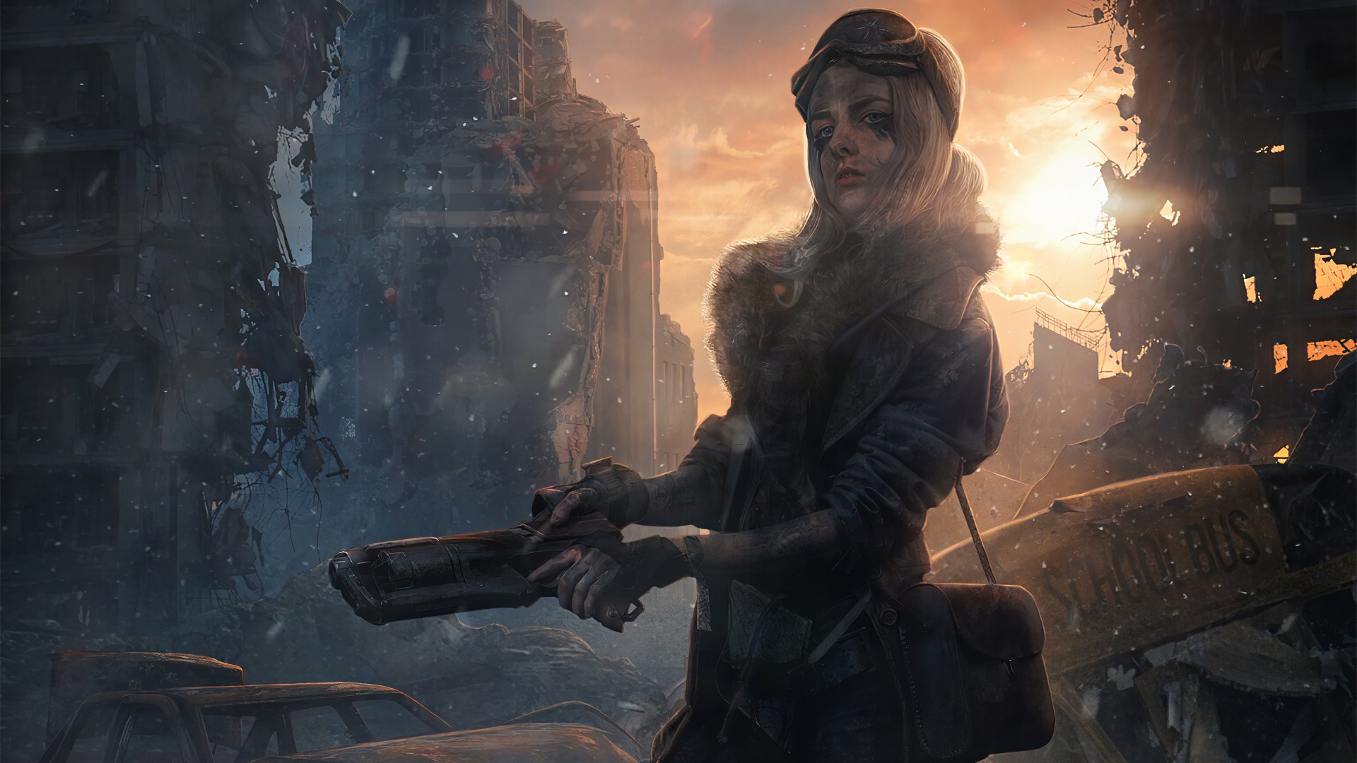 Download Weapon Woman Warrior Sci Fi Post Apocalyptic 4k Ultra HD Wallpaper by Evgenij Kungur