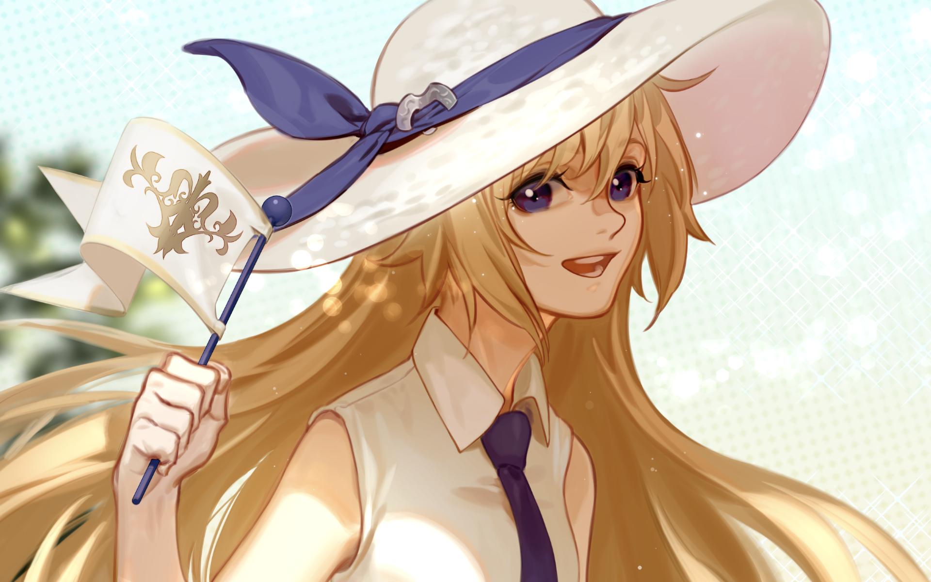 Download Hat Blue Eyes Blonde Flag Ruler (Fate/Apocrypha) Jeanne D'Arc (Fate Series) Anime Fate/Grand Order HD Wallpaper by 鯰