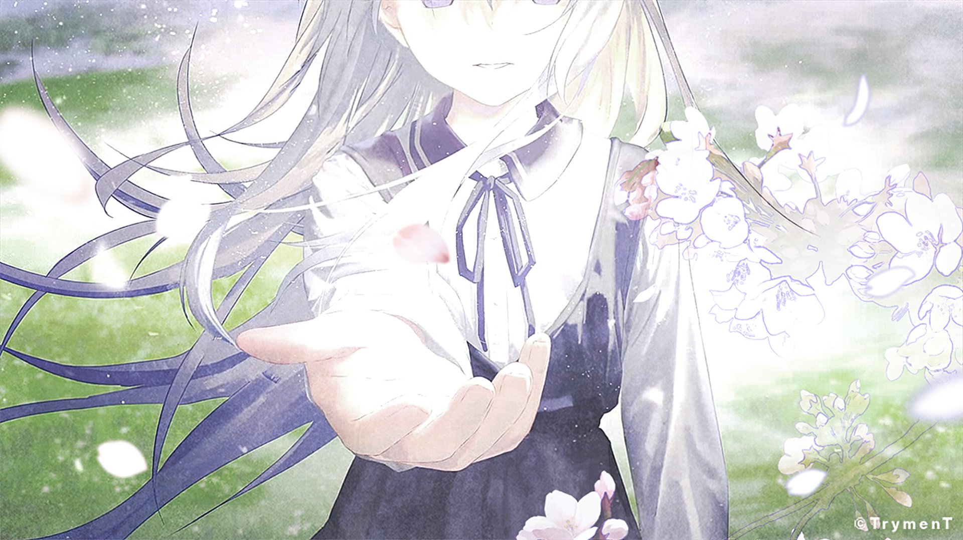 Download Long Hair Anime Original HD Wallpaper by mocha