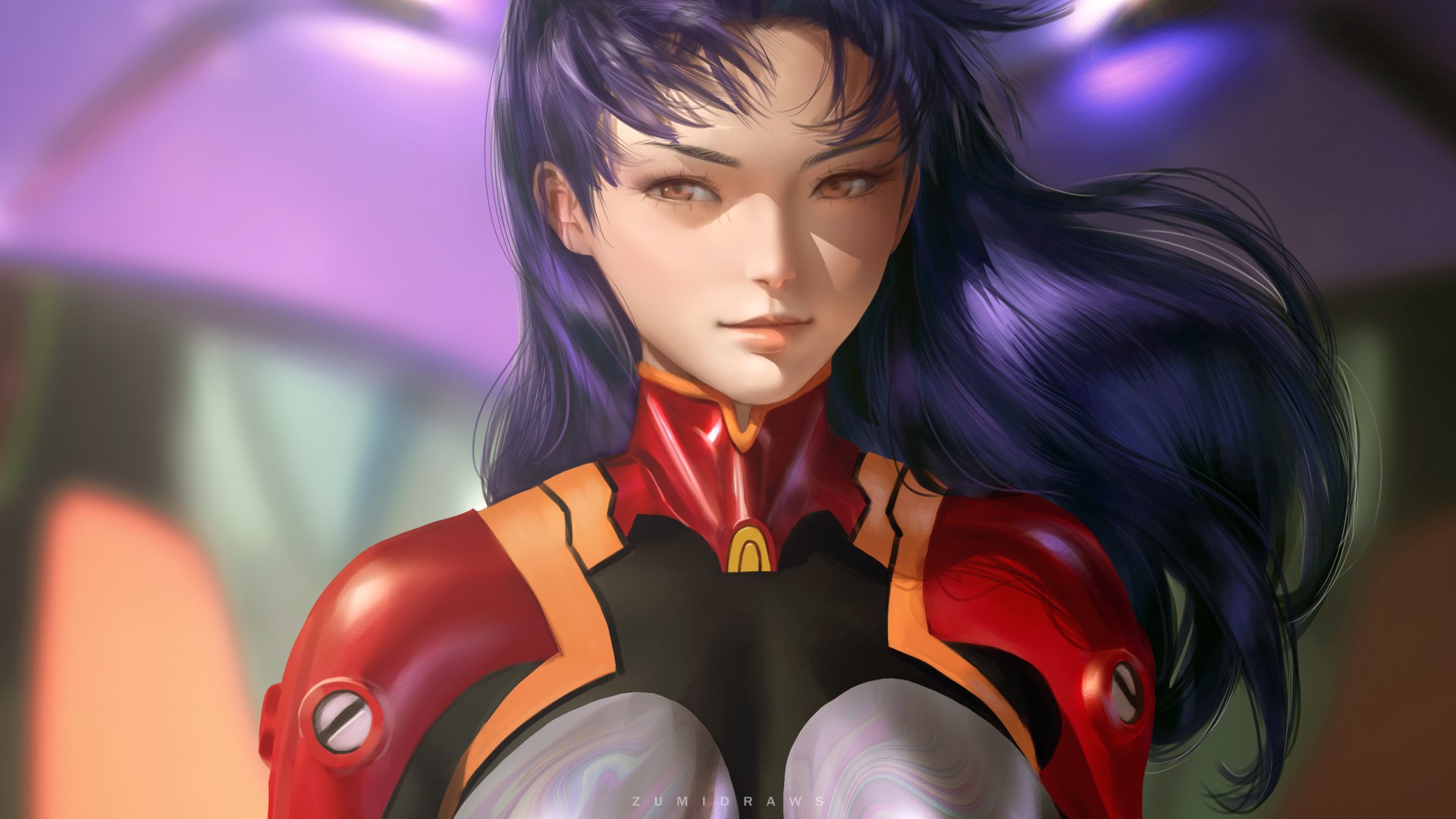 Download Misato Katsuragi Anime Neon Genesis Evangelion 4k Ultra HD Wallpaper by Zumi Draws