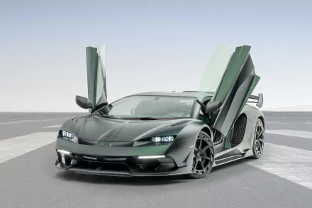 Lamborghini Aventador SVJ green car supercar car Lamborghini Lamborghini Aventador vehicle Mansory Cabrera HD Desktop Wallpaper | Background Image