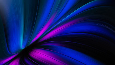 Abstract blue and magenta flowing curves radiating from a dark center — 4K Ultra HD PC desktop wallpaper and background.