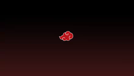 Minimalist HD anime desktop wallpaper featuring the red Akatsuki cloud symbol from Naruto on a simple dark gradient background.