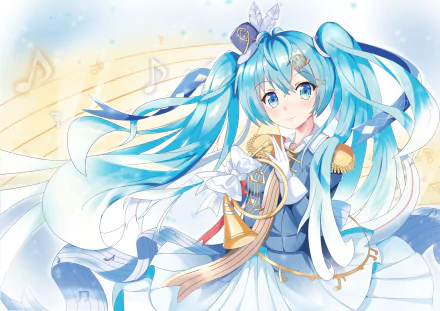Yuki Miku Anime Vocaloid HD Desktop Wallpaper | Background Image