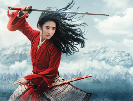 Hua Mulan sword model actress Chinese Liu Yifei Mulan movie Mulan (2020) HD Desktop Wallpaper | Background Image