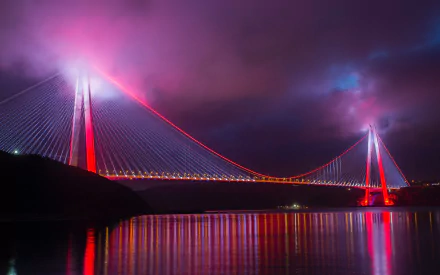 Turkey (Country) night man made bridge HD Desktop Wallpaper | Background Image