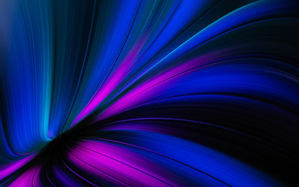 Abstract blue and magenta flowing curves radiating from a dark center — 4K Ultra HD PC desktop wallpaper and background.