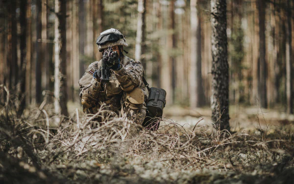  Latvian soldier in the forest