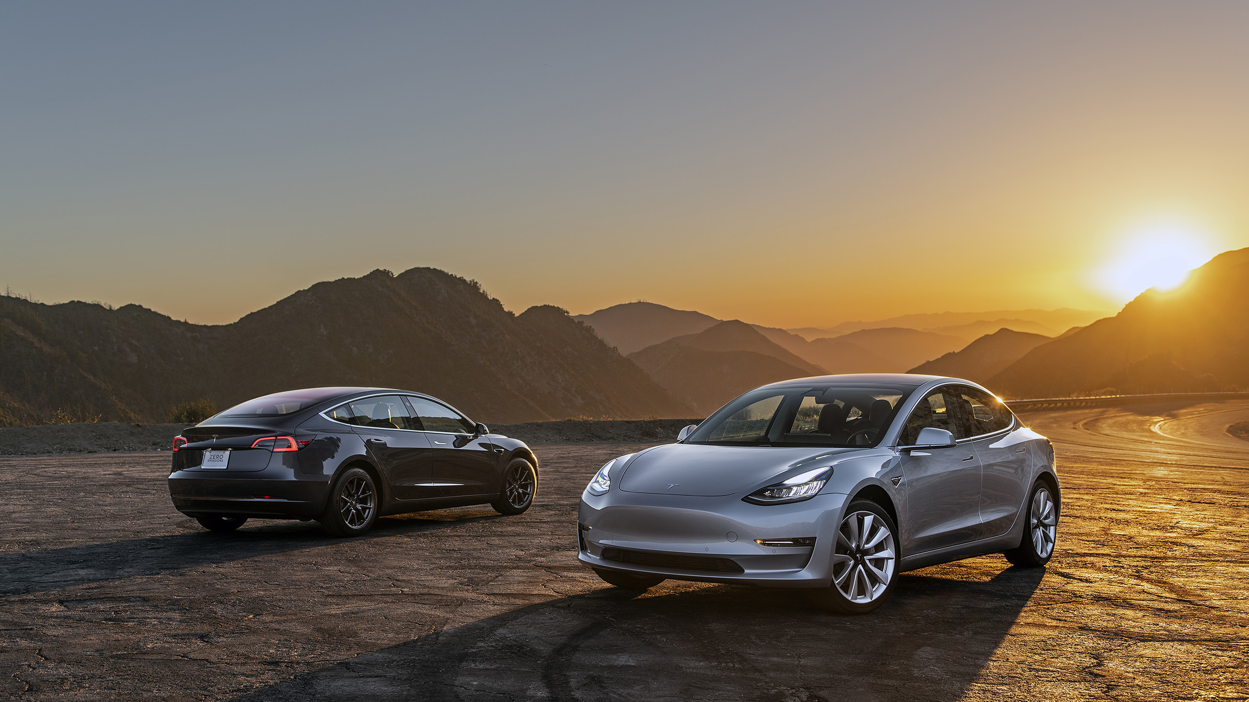 Download Silver Car Car Tesla Motors Vehicle Tesla Model 3 HD Wallpaper