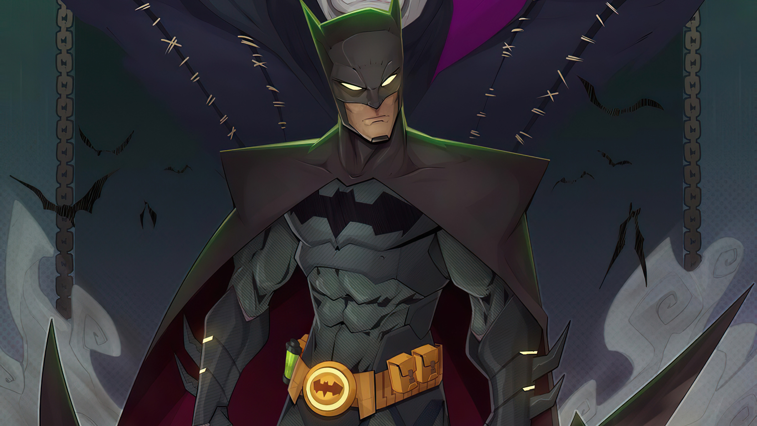 Batman With Black Cape And Gold Utility Belt 8998