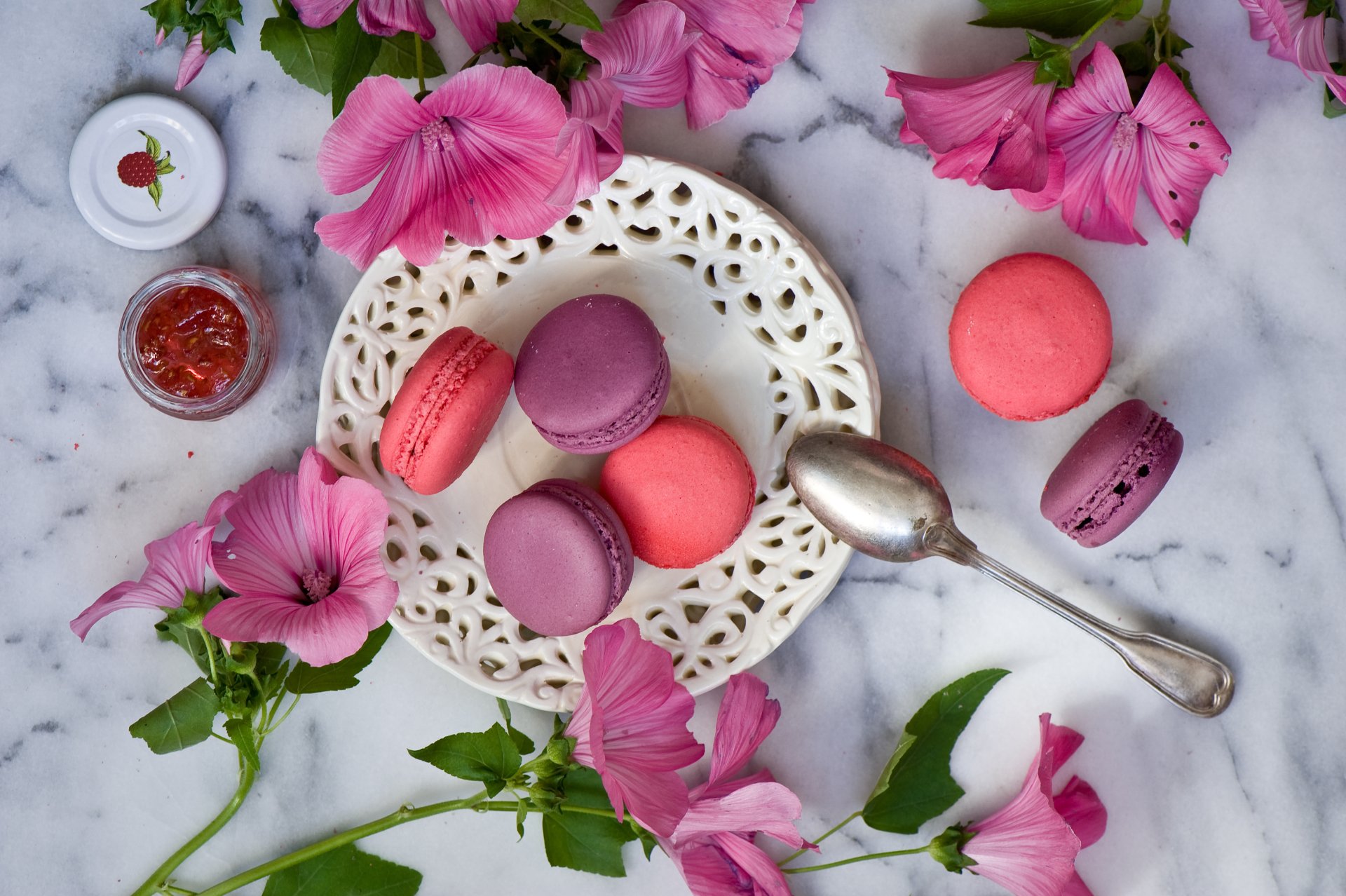 Download Still Life Flower Food Macaron 4k Ultra HD Wallpaper