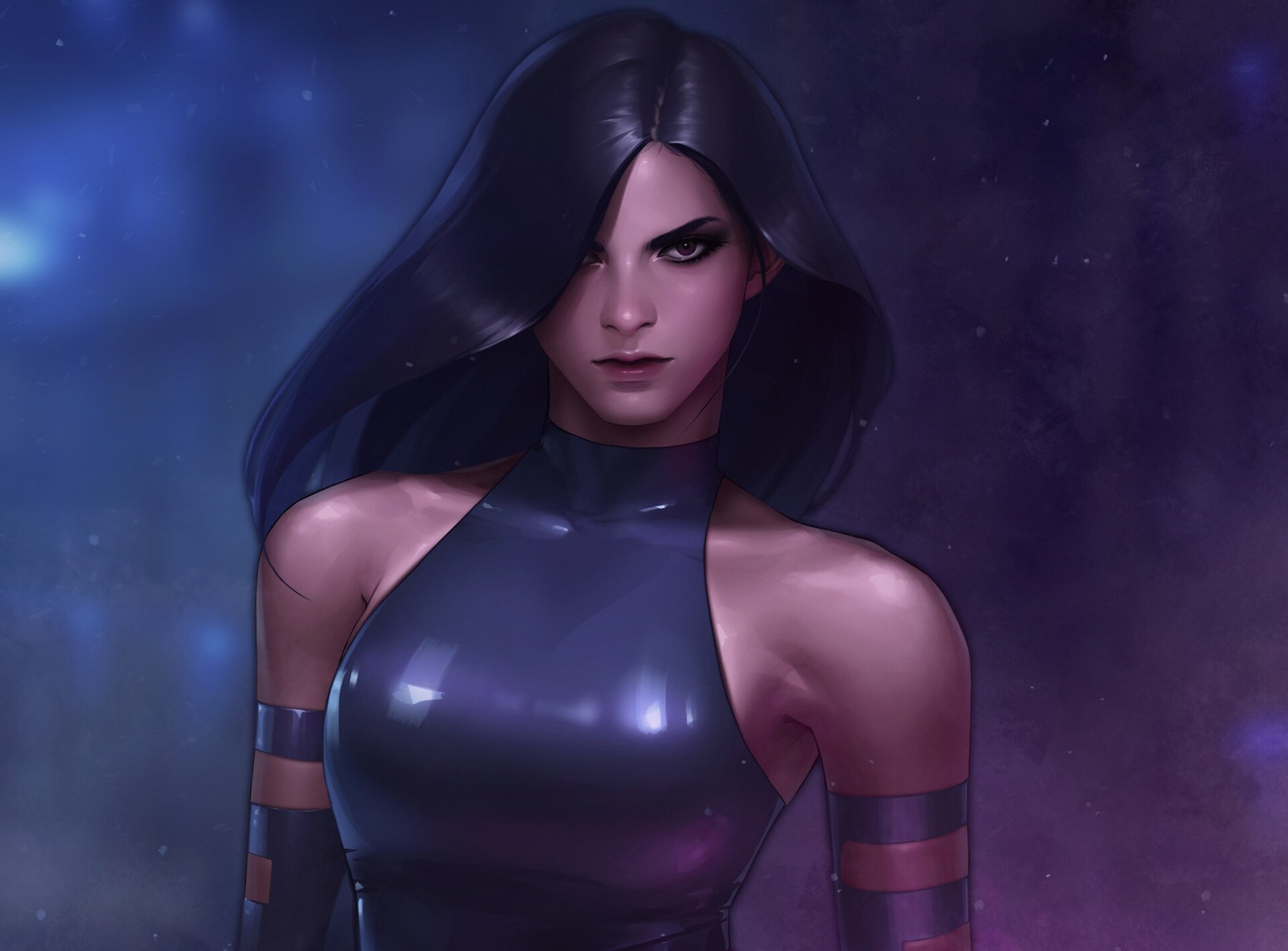 Download Blue Hair Psylocke (Marvel Comics) X-Men Comic HD Wallpaper