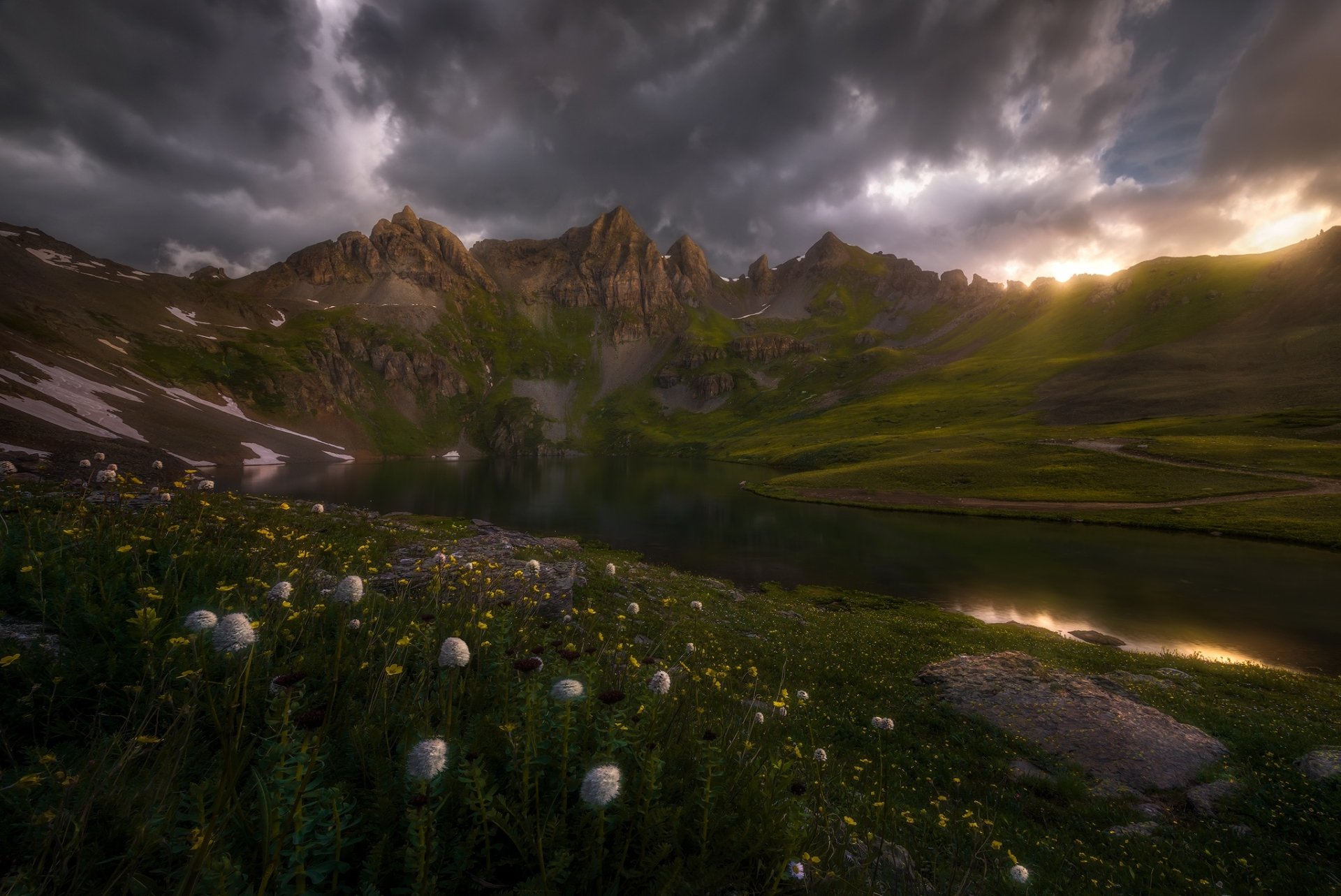 Download Cloud Landscape USA Colorado Vegetation Lake Nature Mountain HD Wallpaper