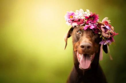 wreath Animal dog HD Desktop Wallpaper | Background Image