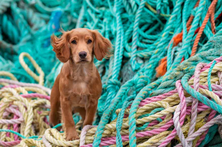 dog rope Animal spaniel HD Desktop Wallpaper | Background Image