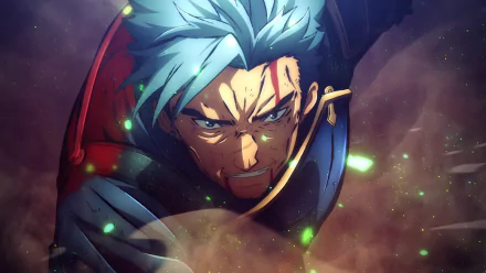 HD PC desktop wallpaper featuring Bercouli from the anime Sword Art Online: Alicization - War of Underworld, showcasing intense expression and dynamic lighting.