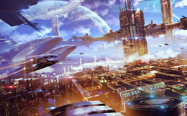 Sci Fi City Futuristic Building Cityscape HD Wallpaper | Background Image