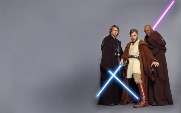 Samuel L. Jackson Ewan McGregor Hayden Christensen Mace Windu Obi-Wan Kenobi Anakin Skywalker movie Star Wars Episode III: Revenge Of The Sith HD Desktop Wallpaper | Background Image