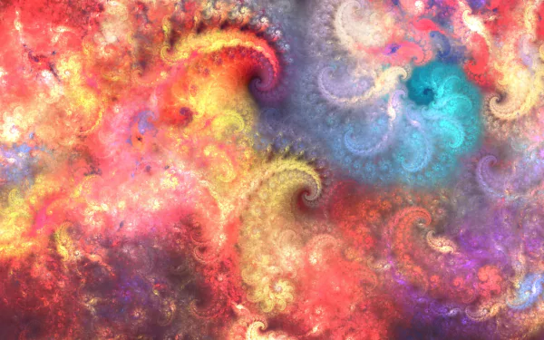 Colorful HD desktop wallpaper featuring a psychedelic swirl of vivid colors and fractal patterns, creating a mesmerizing abstract background.