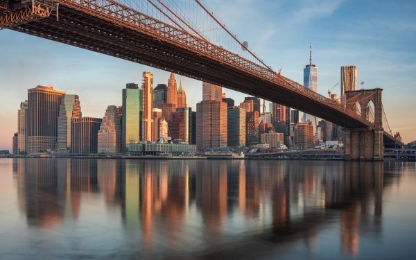 Man Made Brooklyn Bridge Bridges Bridge New York USA Manhattan Building Skyscraper HD Wallpaper | Background Image