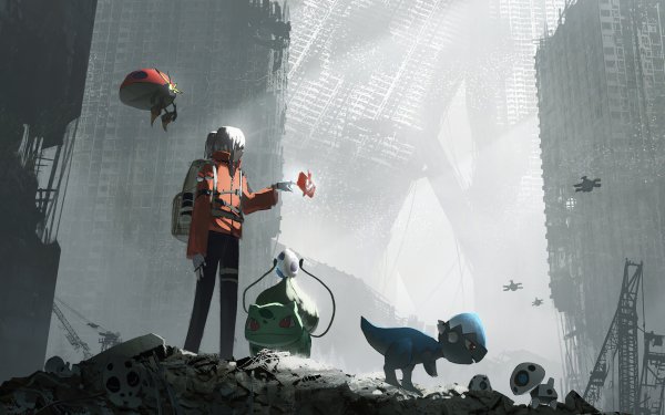 Anime Pokémon Bulbasaur Post Apocalyptic HD Wallpaper | Background Image