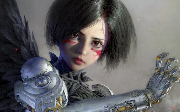 short hair black hair brown eyes cyborg Alita (Alita: Battle Angel) movie Alita: Battle Angel HD Desktop Wallpaper | Background Image