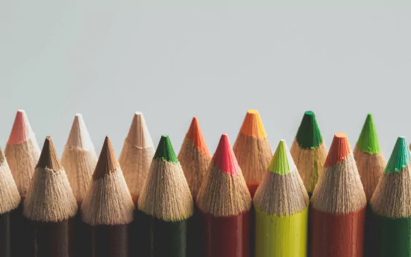  Sharpened Pencil Crayons by Matthew Henry