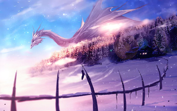 snow winter fantasy dragon fantasy winter HD Desktop Wallpaper | Background Image