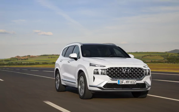 SUV white car car Hyundai vehicle Hyundai Santa Fe HD Desktop Wallpaper | Background Image